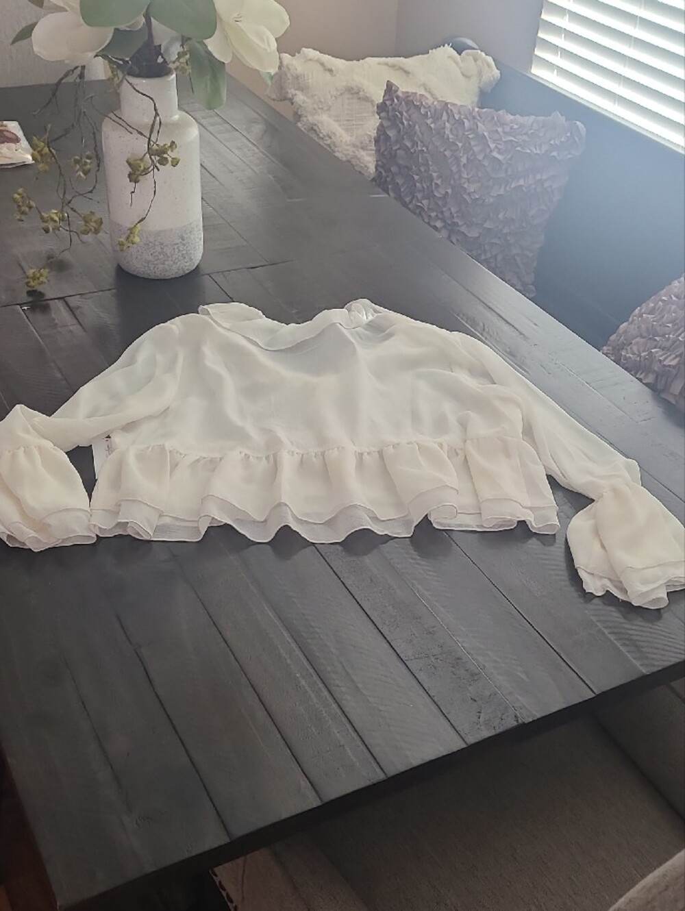 Jessica Simpson Ivory Ruffle Blouse - Picture 5 of 7